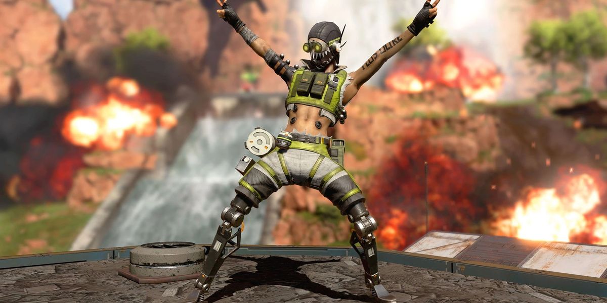 Apex Legend player taunting near explosion