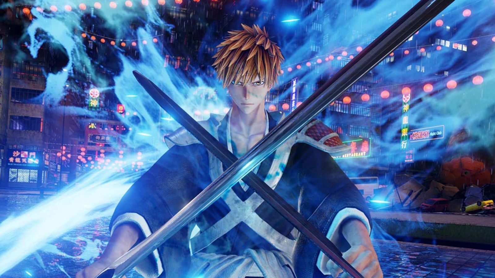 Ichigo from Bleach is holding two swords in Jump Force