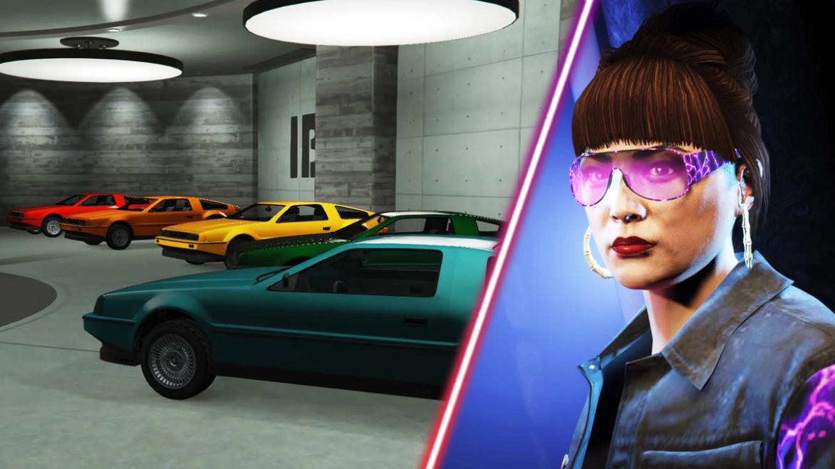 The Deluxo-filled garage in GTA Online.